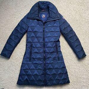 Fusalp Quilted Down Jacket Parka Navy Blue NWOT Ski Jacket Womens size 4